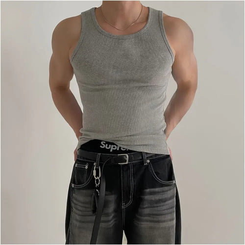STRETCH COTTON SLIM FIT SLEEVELESS VEST DAVID&ME