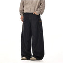 2024 Winter American Retro Denim Pants Black Mid to High Waist Loose Straight Leg Wide Leg Pants for Men and Women image 3