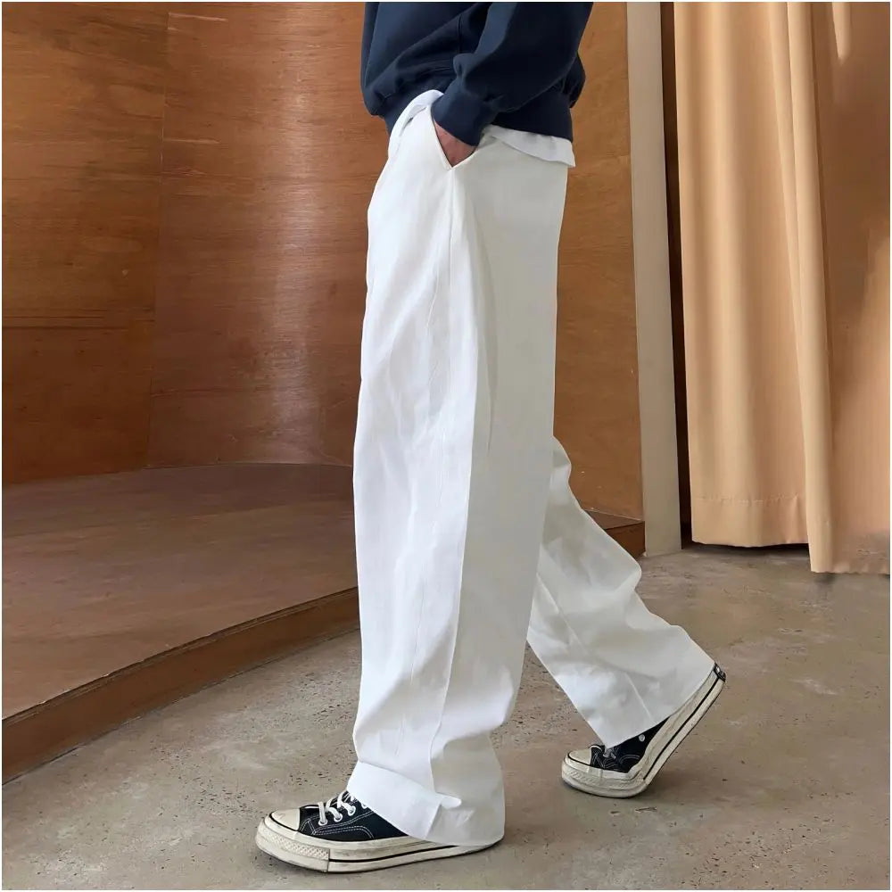 Military green workwear casual pants for men Japanese style Harajuku style ins spring and summer retro simple loose straight leg long pants image 4