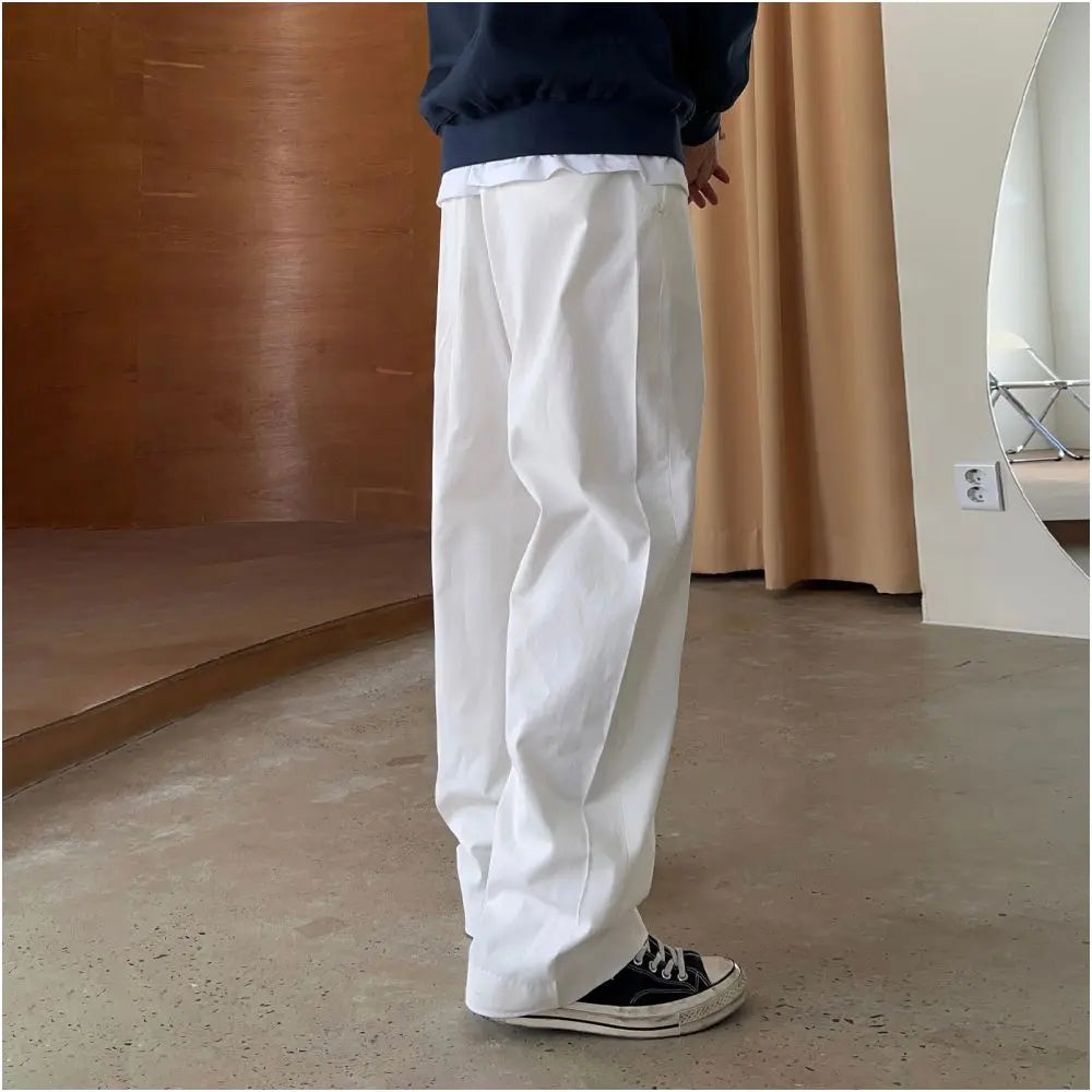 Military green workwear casual pants for men Japanese style Harajuku style ins spring and summer retro simple loose straight leg long pants image 5