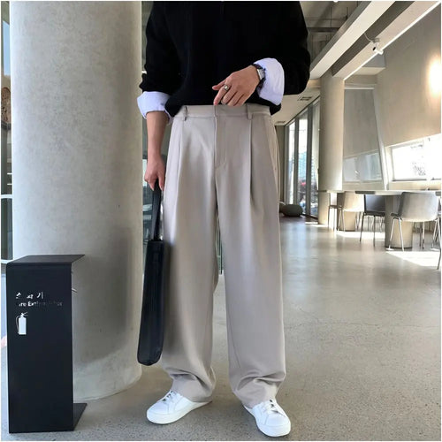 DOUBLE PLEATED DRAPED WIDE LEG TROUSERS 我是大卫