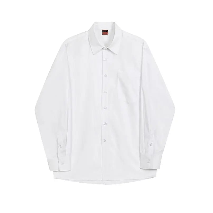 MRCYC Spring and Autumn New High end Korean Long sleeved Shirt Men s Japanese Loose Men s Solid Color Casual Shirt image 5