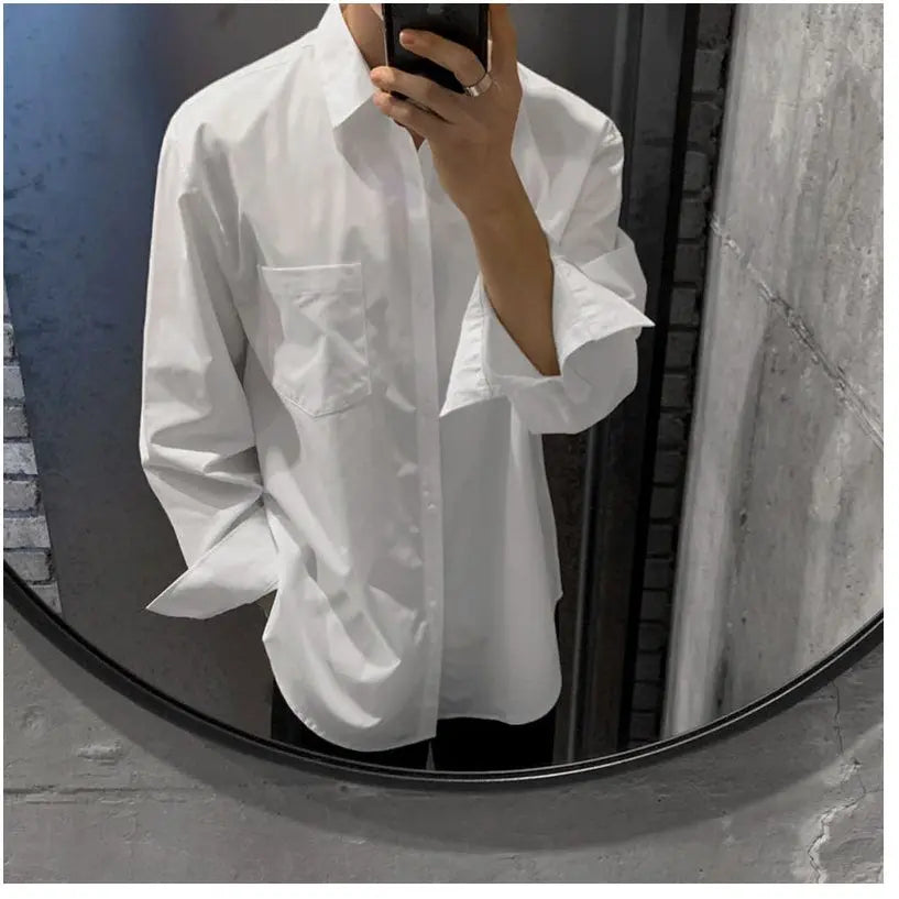 HIGH-END KOREAN LOOSE FIT LONG SLEEVE SHIRT Mrcyc