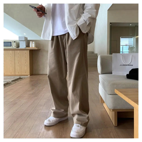 KOREAN CLEANFIT WIDE-LEG CASUAL PANTS Mrcyc
