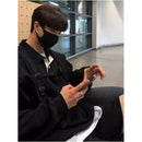 Early autumn lapel hoodie blue top long sleeved loose American Hong Kong style retro Korean version Dongdaemun men s fashion trend image 3