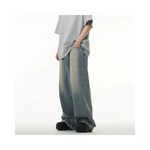 Oulang s shop features American style high street pants men s hooligans handsome and explosive streets European and American retro inverted jeans couple s niche pants image 4