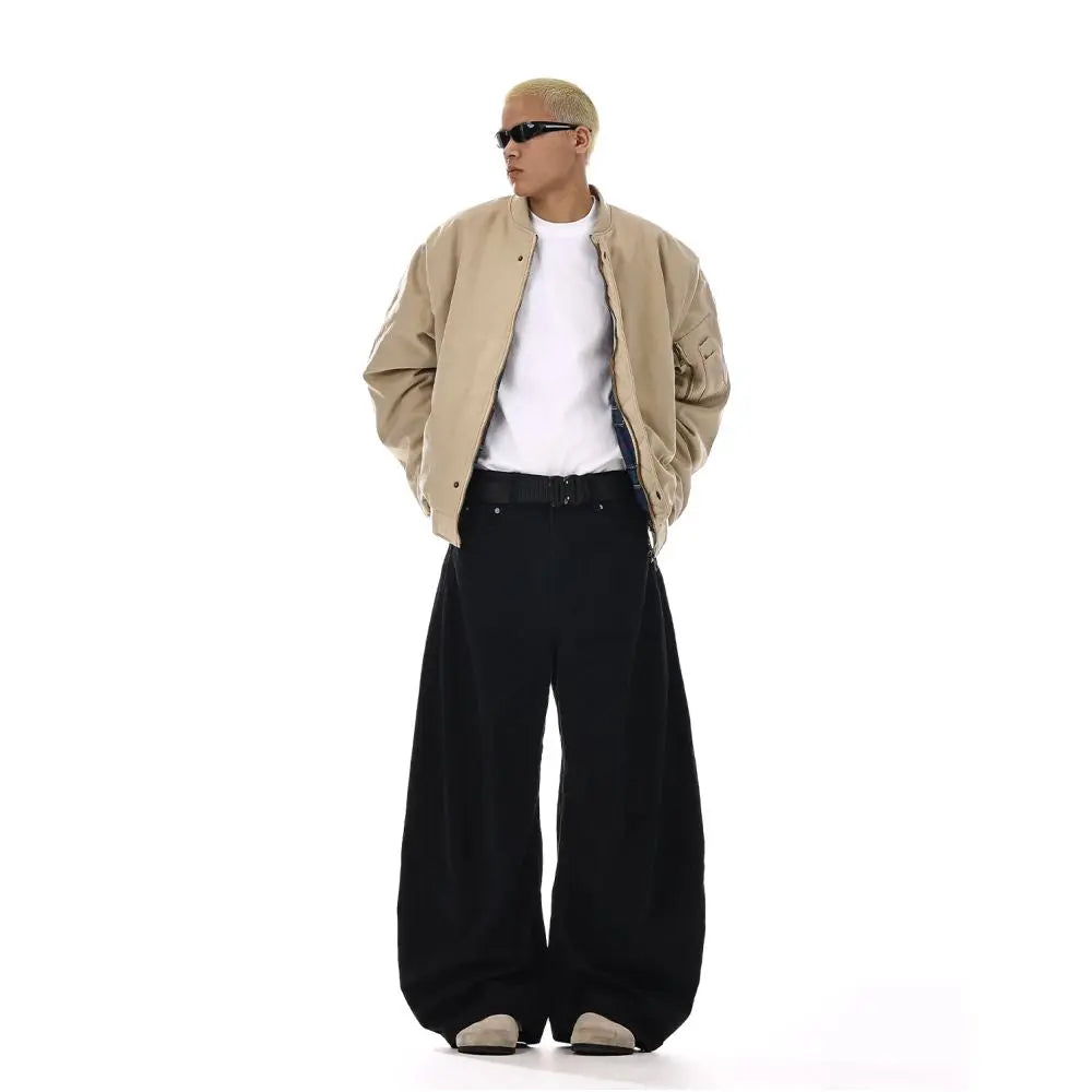 HIGH-STREET WASHED WIDE-LEG TROUSERS