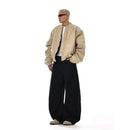 American style trendy brand drooping wide leg casual trousers for men and women commuting loose washed black high street straight leg sickle pants image 5