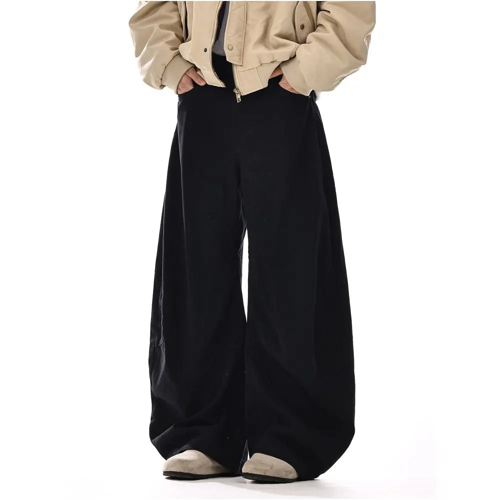 AMERICAN HIGH-STREET WASHED WIDE-LEG TROUSERS 无品牌/无注册商标