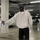 JAPANESE RETRO HALF-ZIP STAND COLLAR SWEATSHIRT DAVID&ME