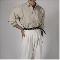 HIGH-END IRONLESS STRIPED LONG SLEEVE SHIRT