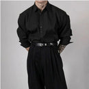 KOREAN HIGH-END IRONLESS STRIPED LONG SLEEVE SHIRT DAVID&ME