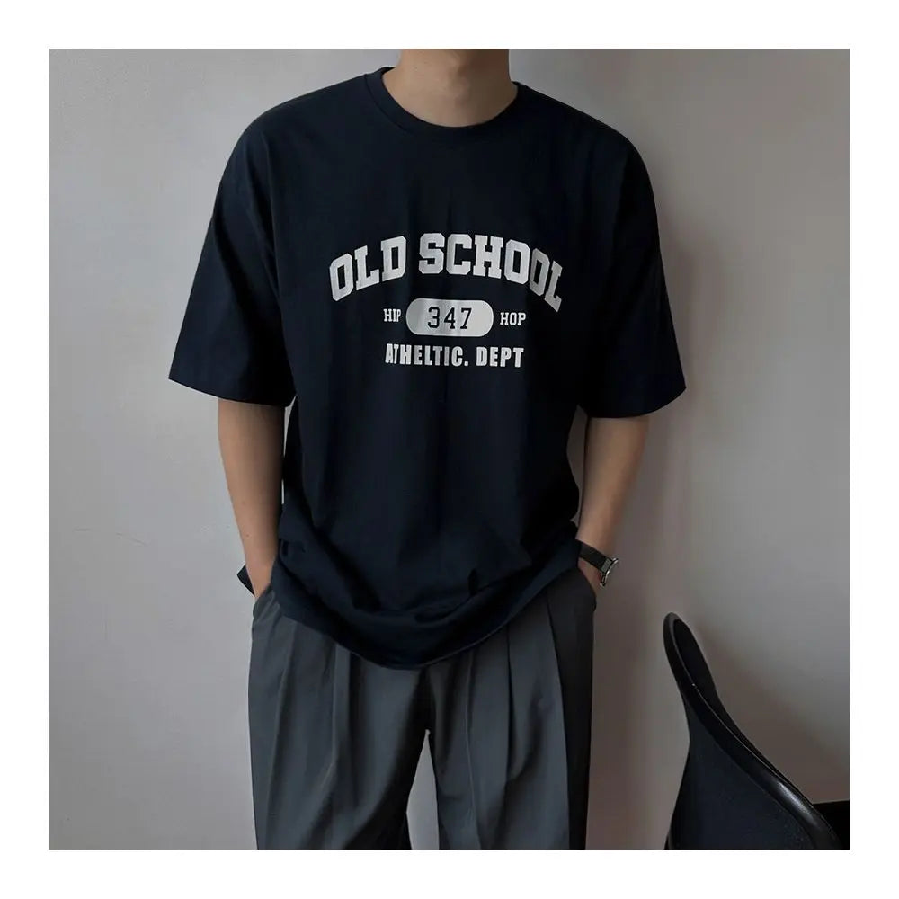LETTER PRINT LOOSE FIT COTTON T-SHIRT