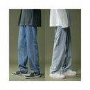 West Coast oversized pants for men rugged and stylish with a high end feel Light blue washed jeans loose straight leg dad pants image 3