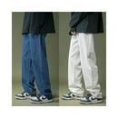 West Coast oversized pants for men rugged and stylish with a high end feel Light blue washed jeans loose straight leg dad pants image 4