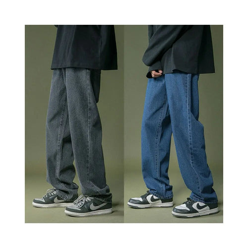 West Coast oversized pants for men rugged and stylish with a high end feel Light blue washed jeans loose straight leg dad pants image 5