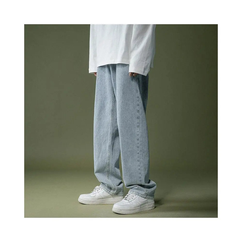 WEST COAST OVERSIZED LIGHT BLUE WASHED DAD JEANS 彦单