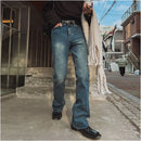 KOREAN RETRO MICRO-FLARED FLOOR-LENGTH JEANS Mrcyc