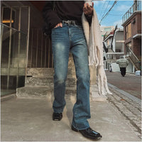 RETRO MICRO-FLARED FLOOR-LENGTH JEANS