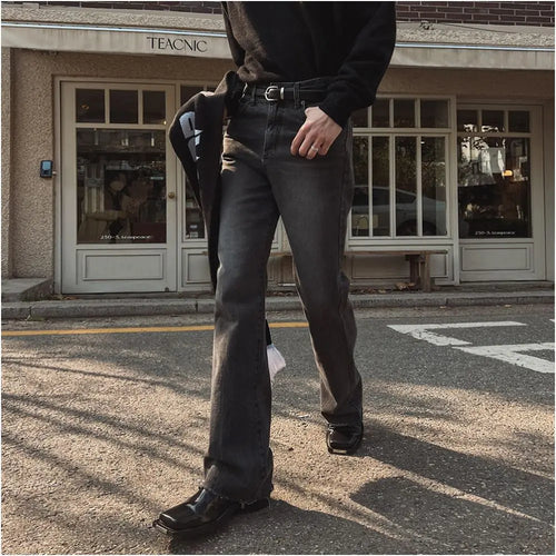KOREAN RETRO MICRO-FLARED FLOOR-LENGTH JEANS Mrcyc