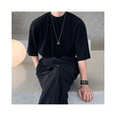 JAPANESE PLEATED LOOSE FIT ROUND-NECK T-SHIRT Mrcyc