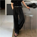 MILITARY GREEN COTTON-LINEN WIDE-LEG TROUSERS DAVID&ME