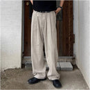 MILITARY GREEN COTTON-LINEN WIDE-LEG TROUSERS DAVID&ME