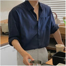AMERICAN STYLE DONGDAEMUN BLUE CASUAL SHIRT 摇橹人