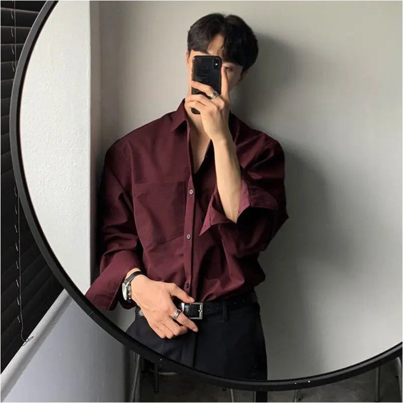 SOLID COLOR CASUAL SHIRT