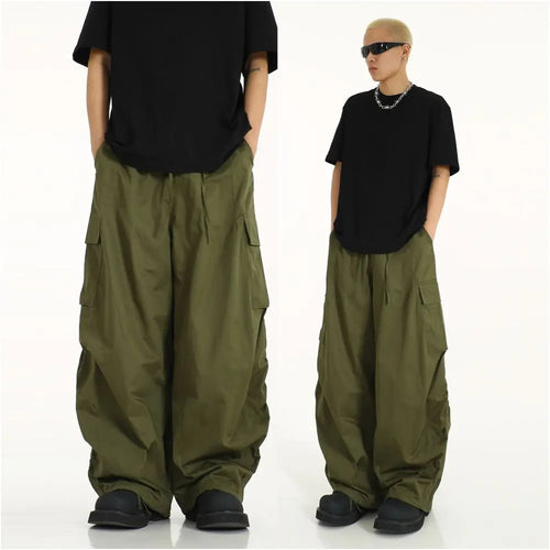 American retro work pants with a casual and high end feel wide leg pants hip hop floor pants youthful and energetic style image 0