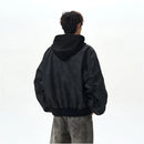 A PUEE American retro bomber double layered fake two piece hooded flight jacket boxy short Barn style jacket image 4