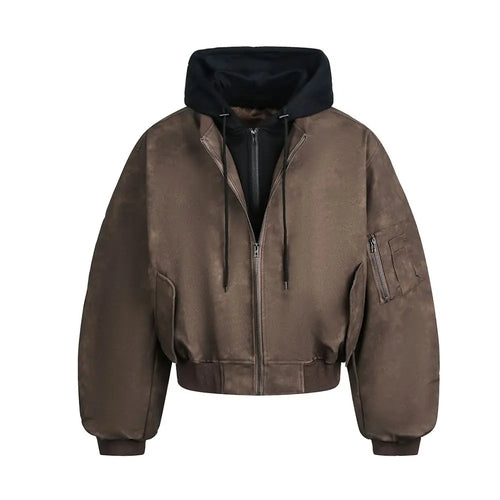 AMERICAN RETRO FAKE TWO-PIECE BOMBER FLIGHT JACKET A PUEE