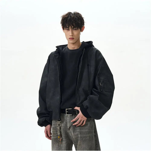 AMERICAN RETRO FAKE TWO-PIECE BOMBER FLIGHT JACKET A PUEE