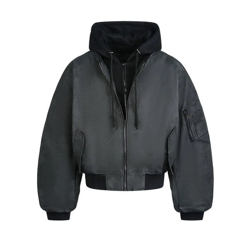 AMERICAN RETRO FAKE TWO-PIECE BOMBER FLIGHT JACKET A PUEE