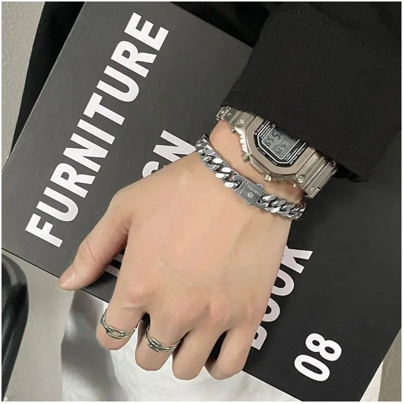 Original European and American Ins Trendy Cool 3D Cutting Titanium Steel Cuban Handicraft Men s Hip Hop Street niche Design High End image 3