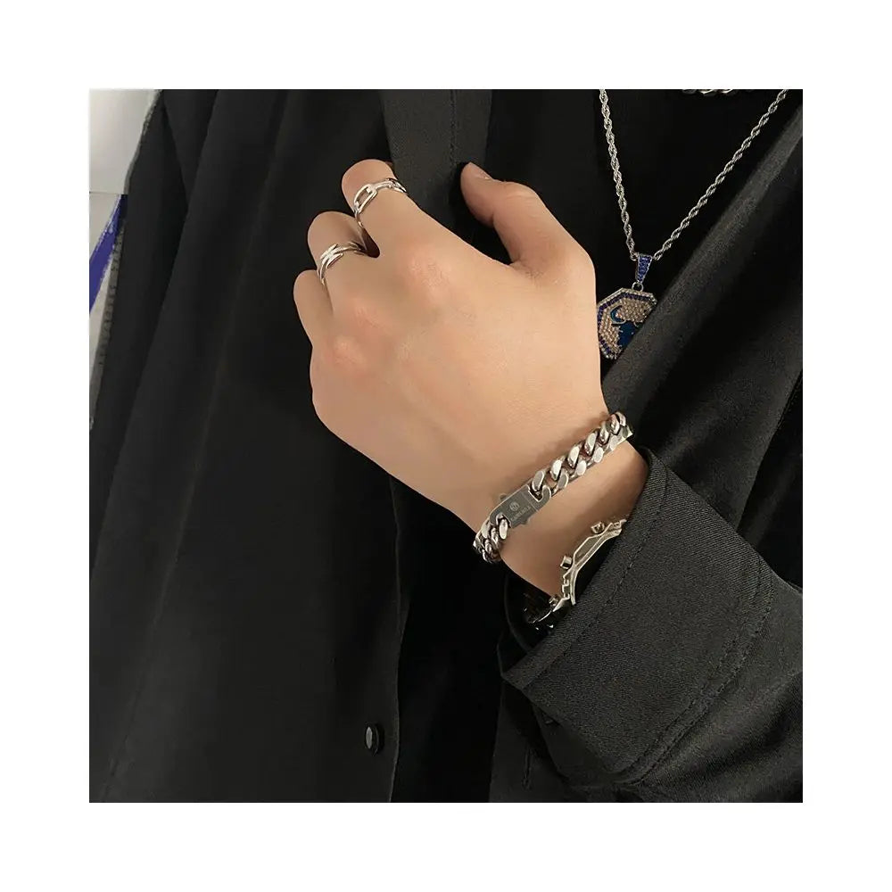 Original European and American Ins Trendy Cool 3D Cutting Titanium Steel Cuban Handicraft Men s Hip Hop Street niche Design High End image 4