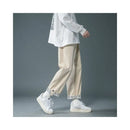 Maite You pure cotton workwear pants men s autumn and winter Japanese loose straight leg spring and autumn style men s casual cropped pants image 3