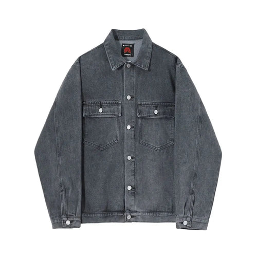 MRCYC denim jacket for men in spring and autumn Korean fashion rugged and handsome loose and versatile collared workwear jacket top image 5