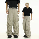 American functional work pants men s high street ruff and handsome pleated loose and versatile casual pants image 1