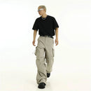 American functional work pants men s high street ruff and handsome pleated loose and versatile casual pants image 5