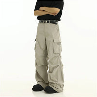 FUNCTIONAL PLEATED LOOSE WORK PANTS