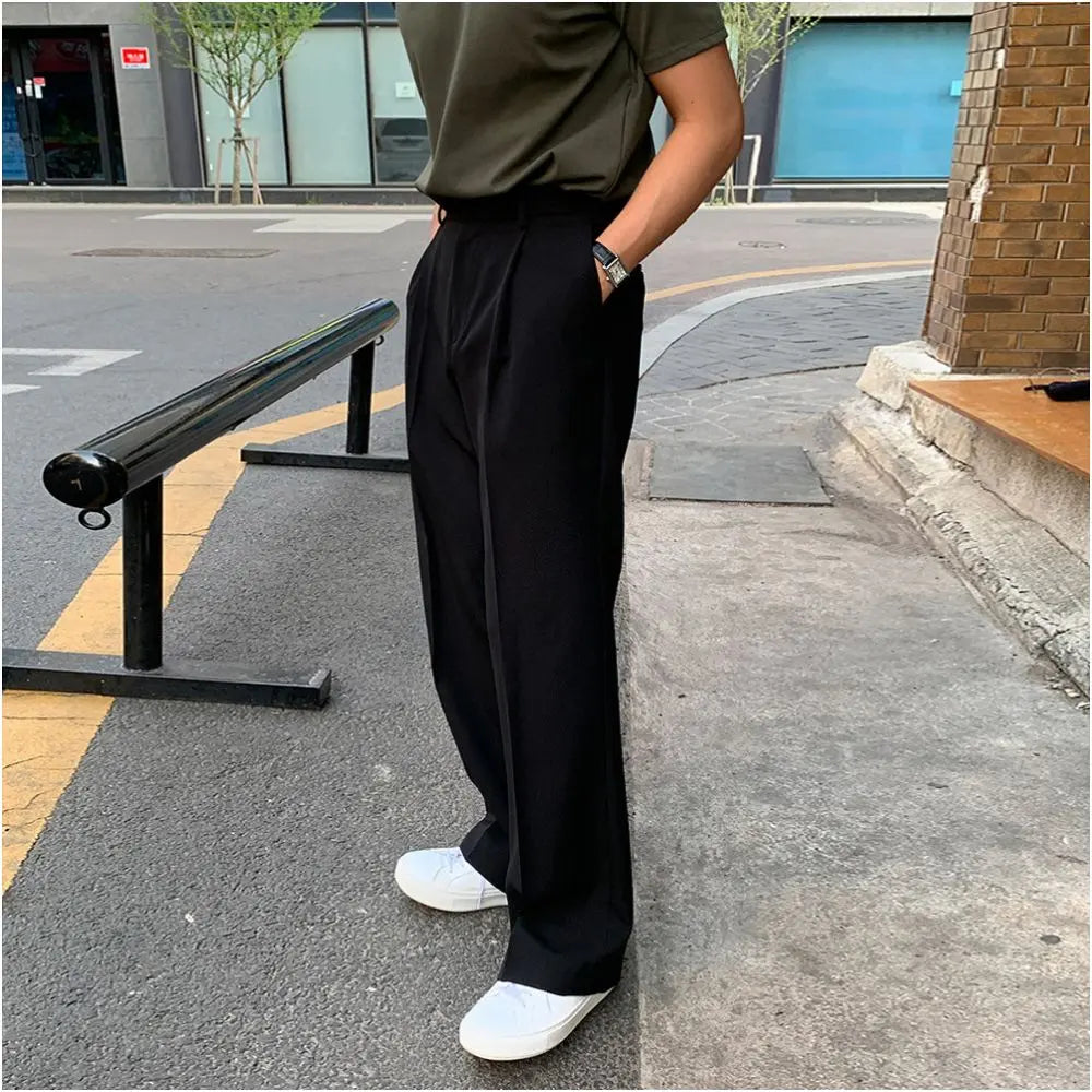 KOREAN CLEAN STRAIGHT-LEG SUMMER TROUSERS Mrcyc