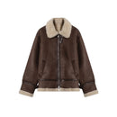 MRCYC Suede Stand Collar Cotton Coat for Men Loose Fit Warm Cotton padded Jacket Korean Style Trendy Lambswool Coat image 5