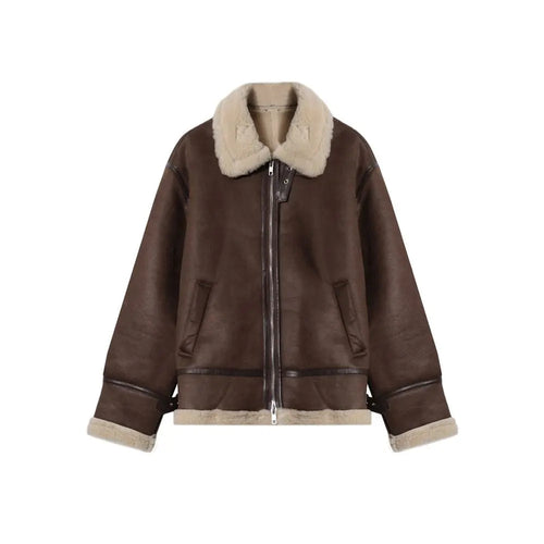 MRCYC Suede Stand Collar Cotton Coat for Men Loose Fit Warm Cotton padded Jacket Korean Style Trendy Lambswool Coat image 5