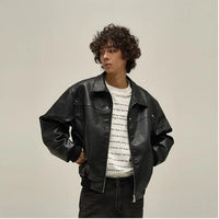 RETRO HIGH-END STREET LEATHER JACKET
