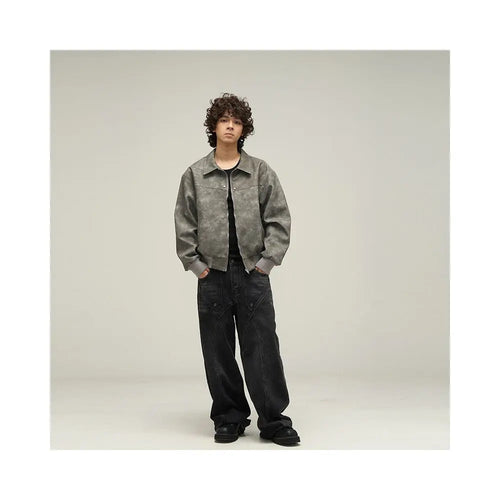 AMERICAN RETRO HIGH-END STREET LEATHER JACKET WLNEXT/尾郎