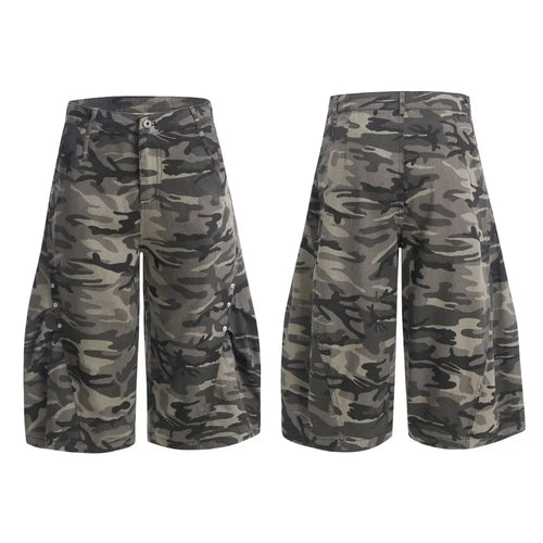 AMERICAN RETRO CAMOUFLAGE CURVED-LEG JEANS 无品牌/无注册商标