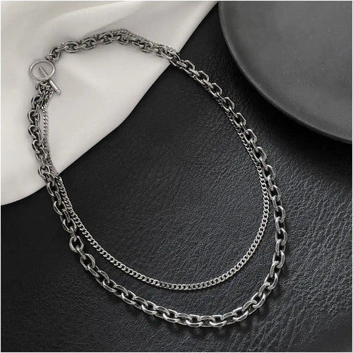Carmen original trendy brand niche design retro necklace hip hop personality one line buckle collarbone chain necklace accessories image 2