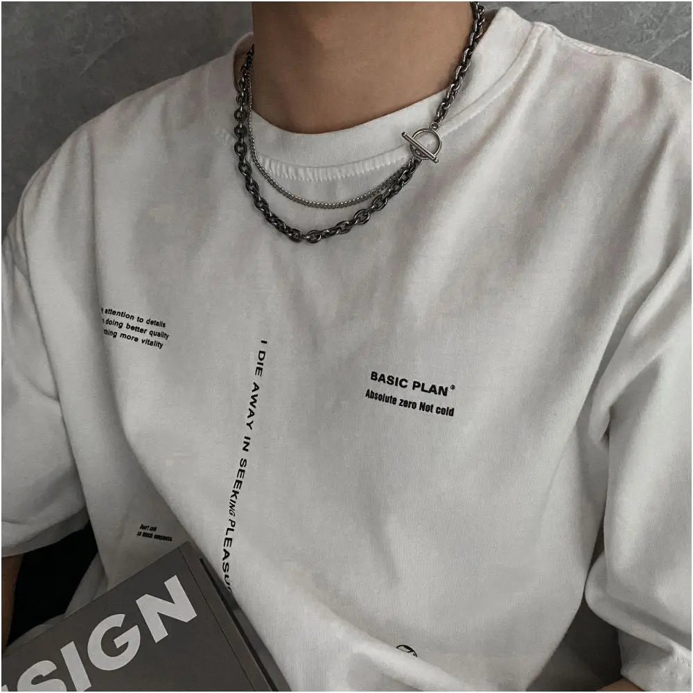 Carmen original trendy brand niche design retro necklace hip hop personality one line buckle collarbone chain necklace accessories image 3
