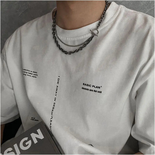 Carmen original trendy brand niche design retro necklace hip hop personality one line buckle collarbone chain necklace accessories image 3